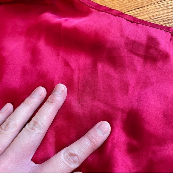 OLD TAG TORRID Plus Size Raspberry Red Beaded Sequin Satin Kimono Sleeve Blouse - Picture 11 of 16